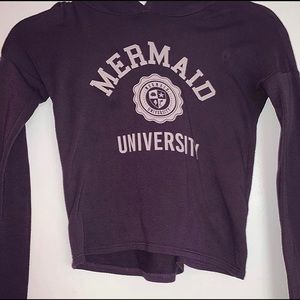 Xs purple crop top with hoodie shirt